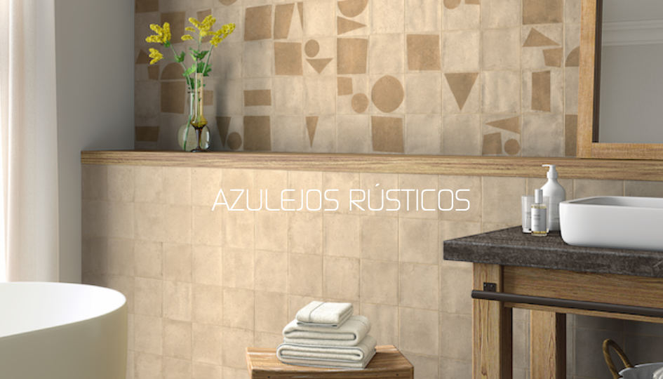 Suelo de azulejos rústicos en tonos marrones con un globo terráqueo.