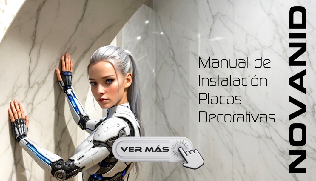 Recepción moderna CON PLACAS DECORATIVAS ALUMINIO DE MARCA NOVANID, minimalista con sofás claros y mostrador blanco.