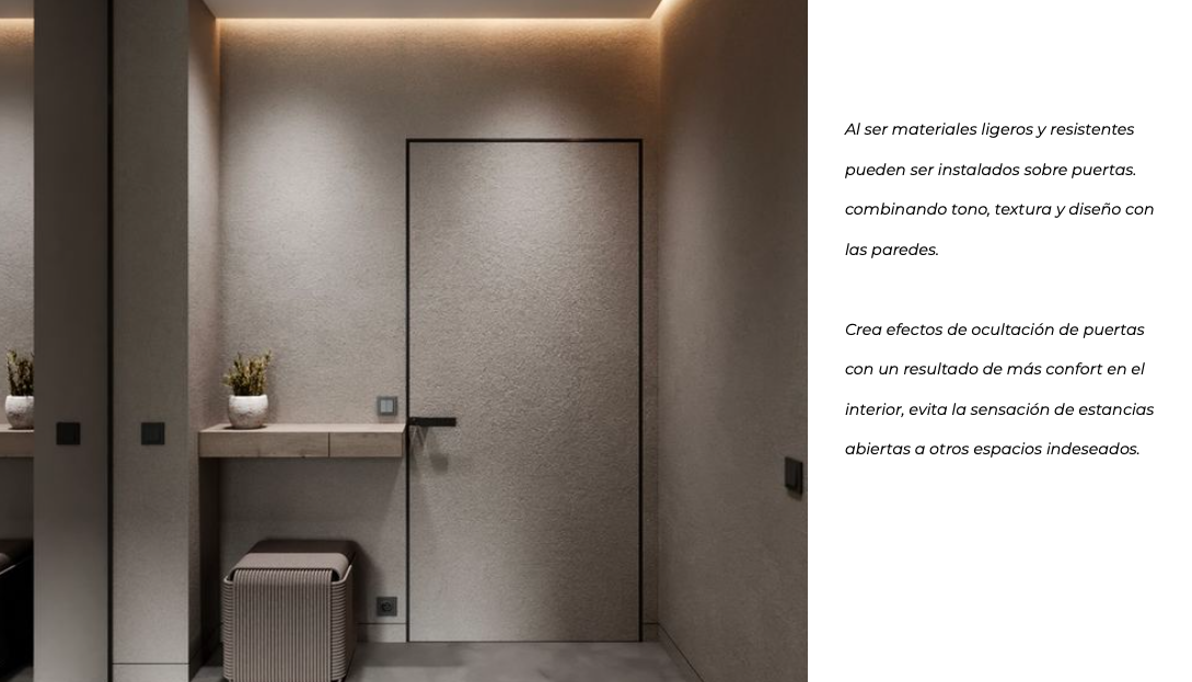 Recepción moderna con diseño en PLACAS DECORATIVAS DE ALUMINIO y computadora, estantería y libros.