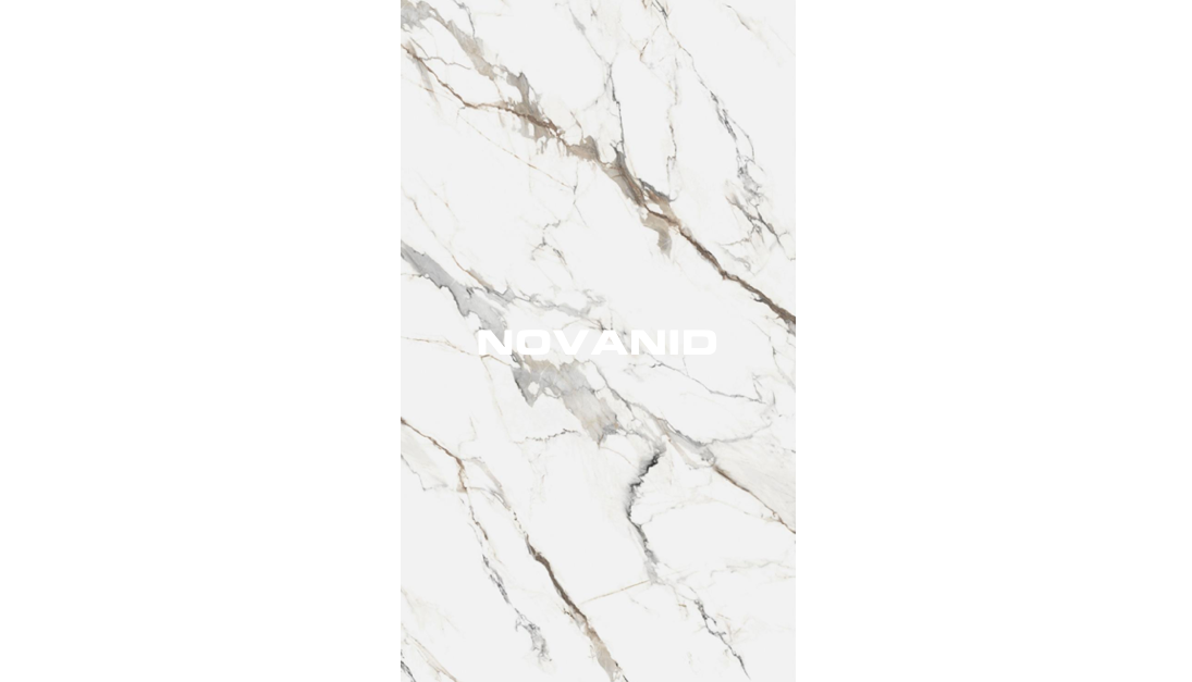 Placa decorativa de mármol blanco con vetas grises y doradas marca NOVANID