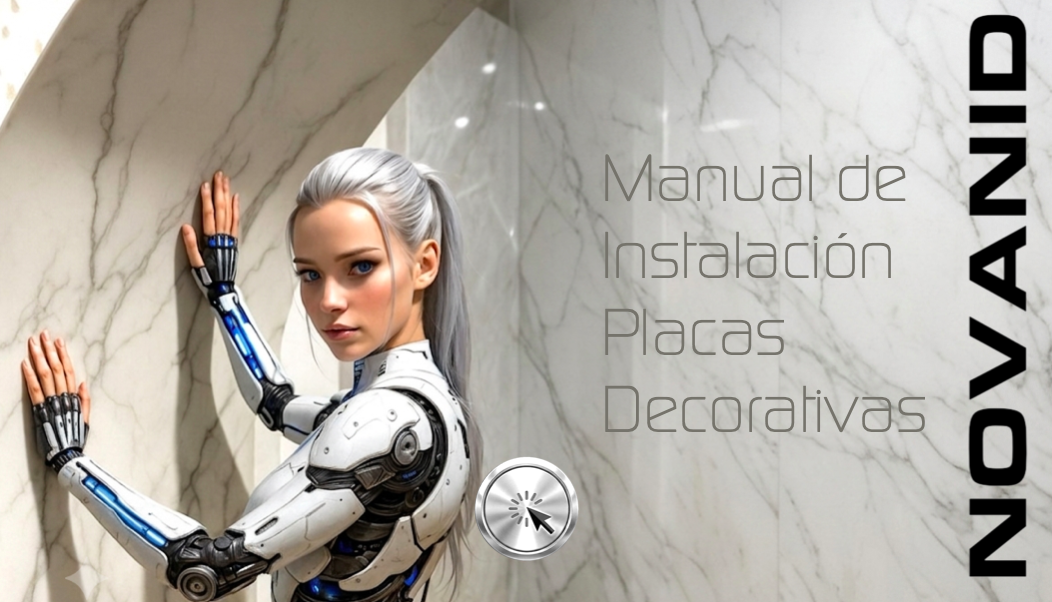 Recepción moderna CON PLACAS DECORATIVAS ALUMINIO DE MARCA NOVANID, minimalista con sofás claros y mostrador blanco.