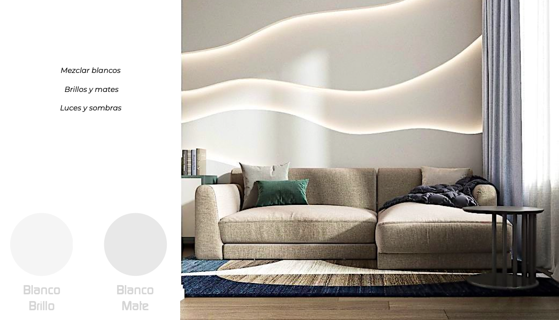 Interior de sala minimalista con paredes DE PALCAS DECORATIVAS DE ALUMINIO metálicas y el texto "NOVANID" en el centro.