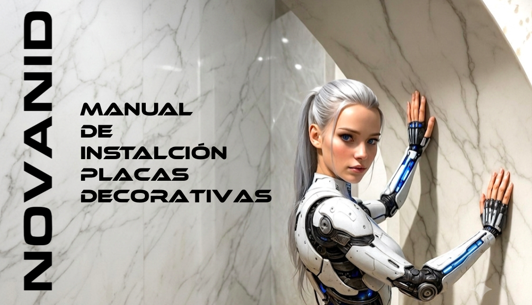 Recepción moderna CON PLACAS DECORATIVAS ALUMINIO DE MARCA NOVANID, minimalista con sofás claros y mostrador blanco.