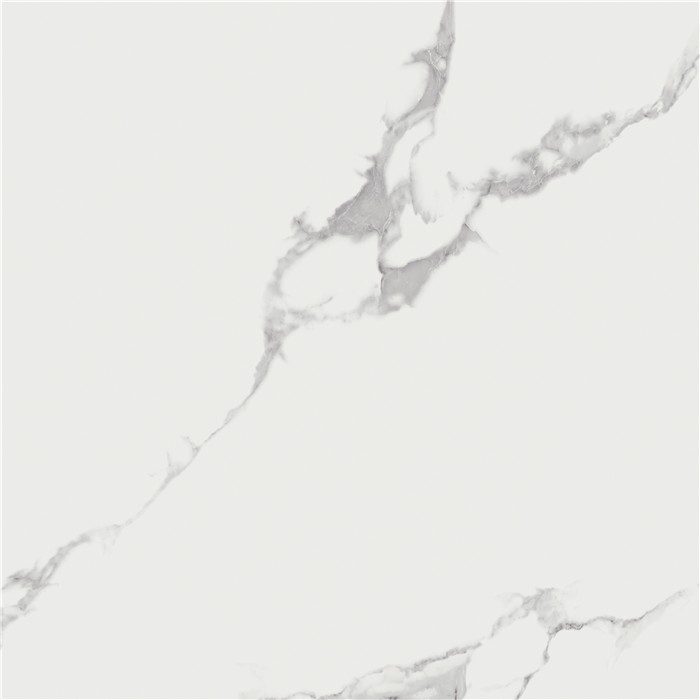 AZULEJO blanco con vetas grises imitando el mármol.